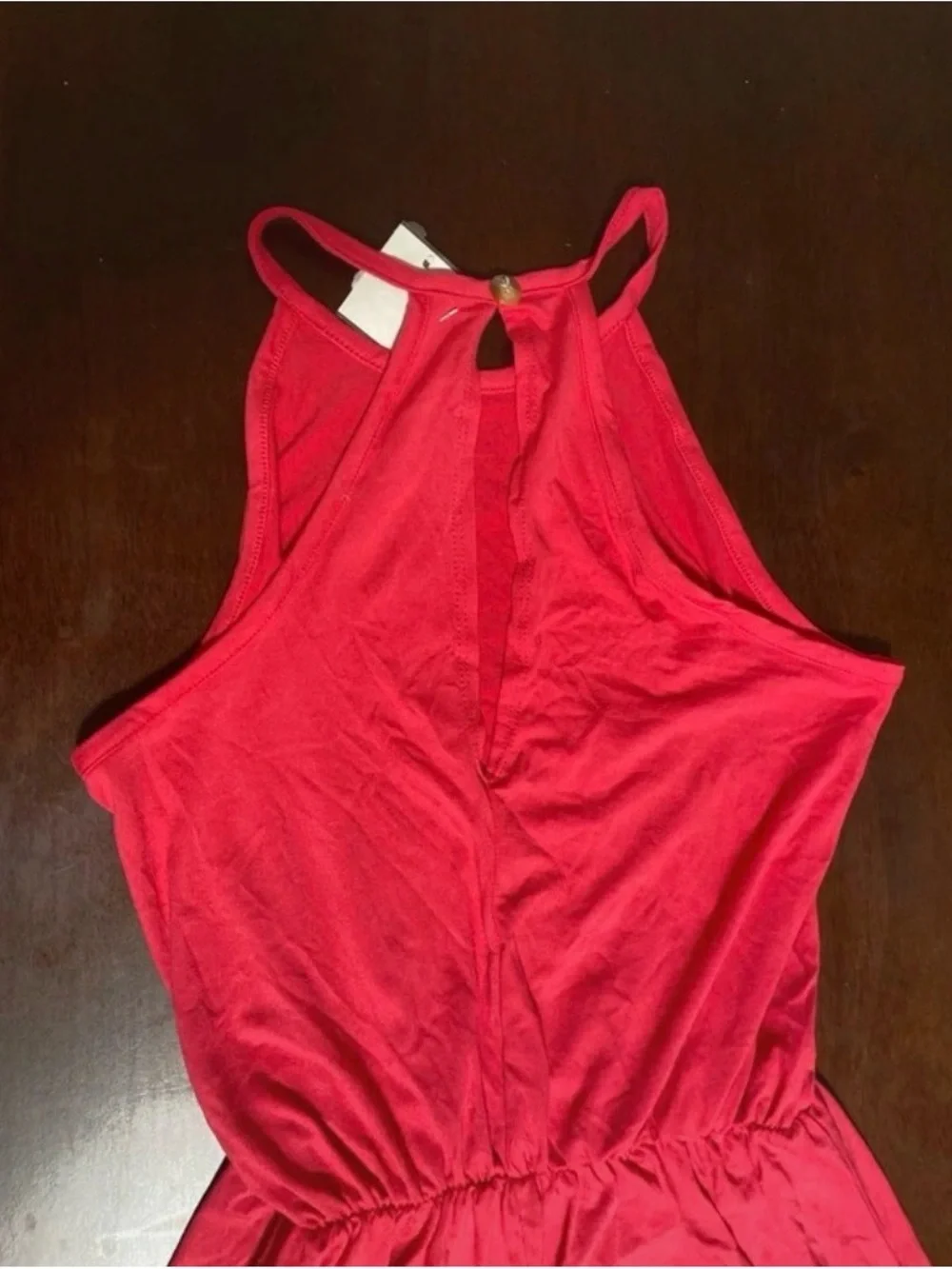 Girls' Red Sleeveless Romper - Classic Summer Style Size Medium